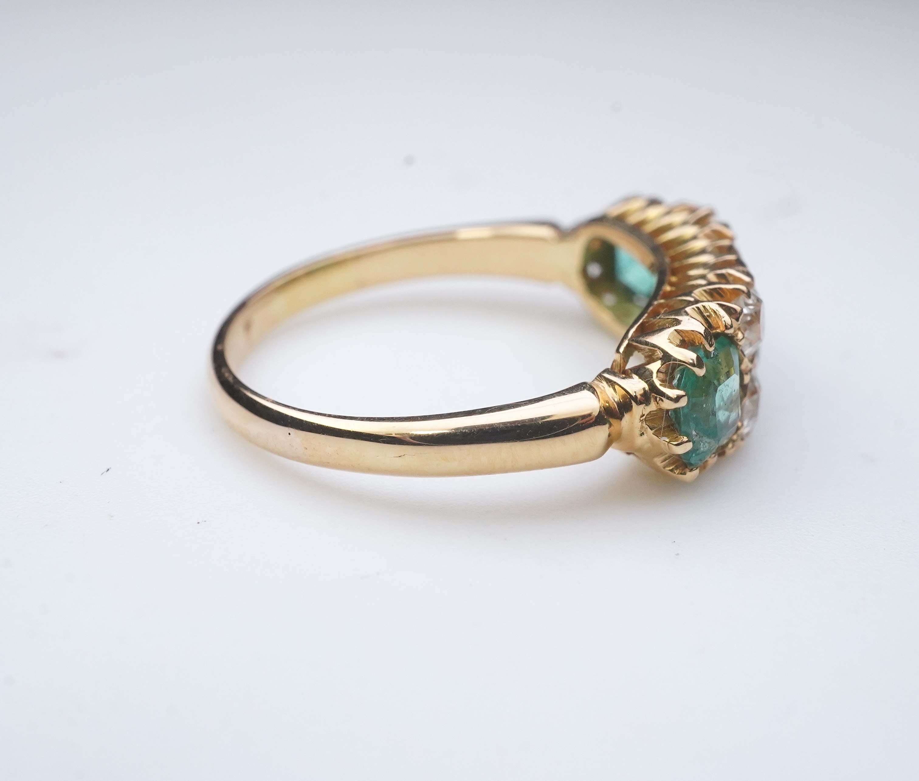 A late Victorian emerald and diamond ring, circa 1901